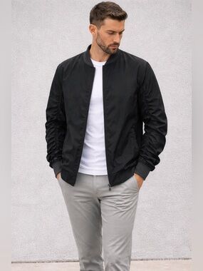 Nike Black Ruched Bomber Jacket